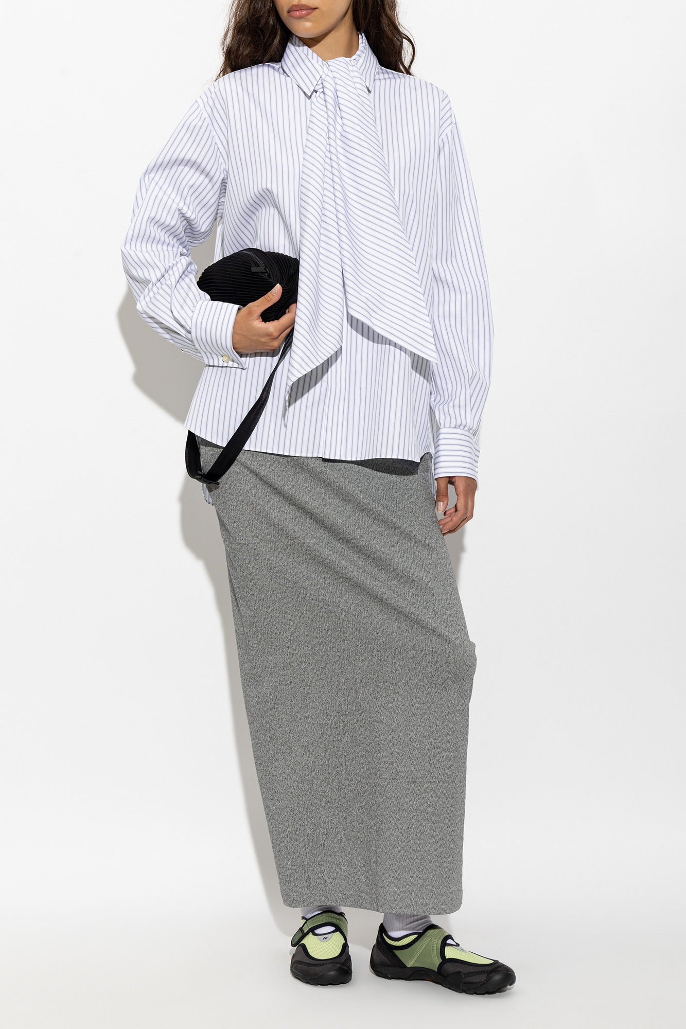 Beige Shirt with decorative tie at the neckline sacai - Vitkac AS